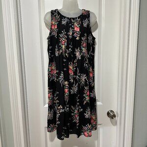 New Anthropologie Hope & Harlow Black Floral Flowy Dress, Size 8 (NWOT)